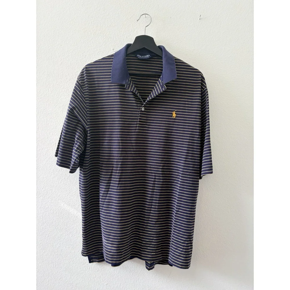 Polo Golf by Ralph Lauren Men's Striped Pima Cotton Polo Shirt Size L